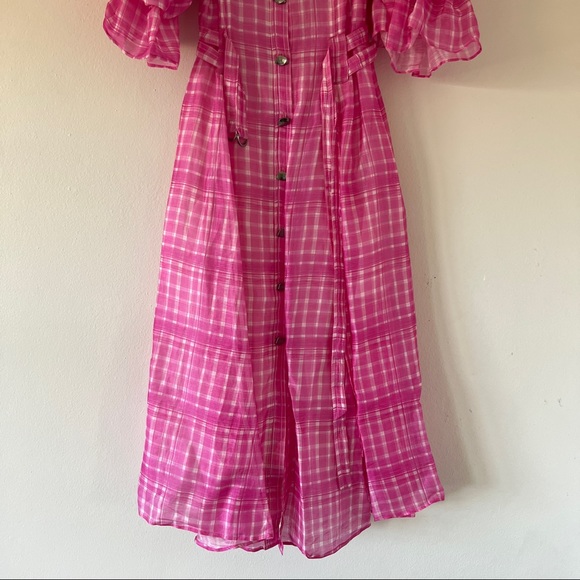 AJE Bungalow MIDI Dress Pink Check • Size 10 • RRP $695 AUD - Picture 11 of 16
